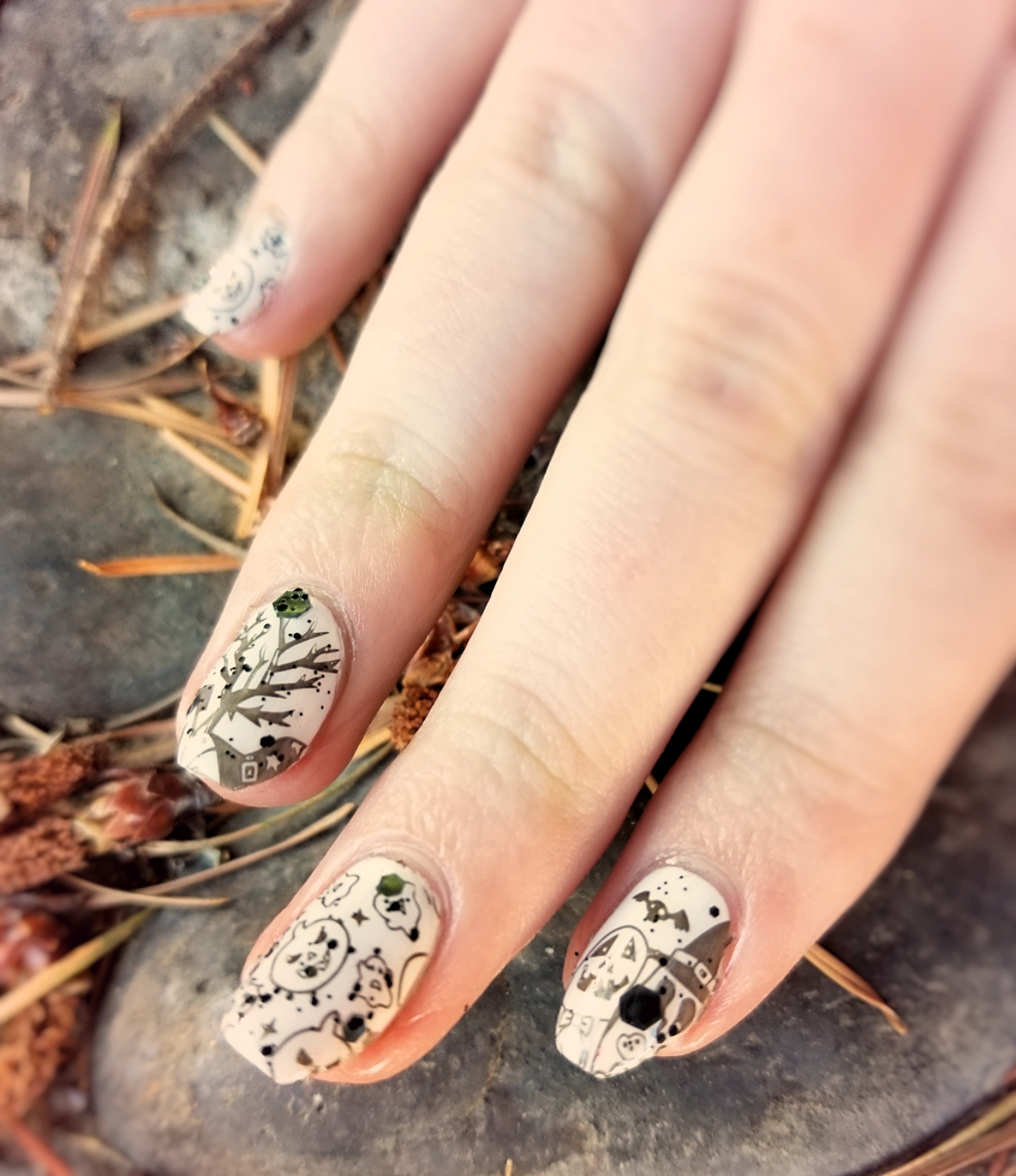 Halloween Stamped Nails