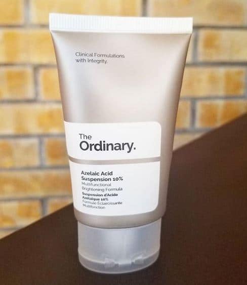The Ordinary Azelaic Acid  for treating redness in skin.