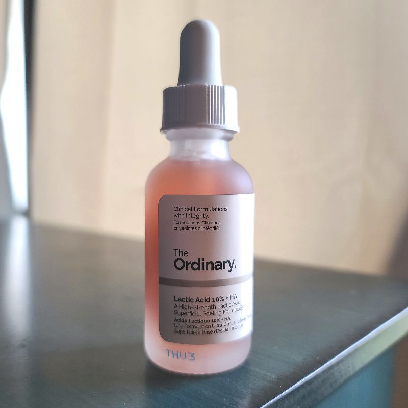 The Ordinary Lactic Acid  for treating redness in skin.
